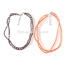 Fashion Bling Simple Designs Square Crystal Beaded Necklace